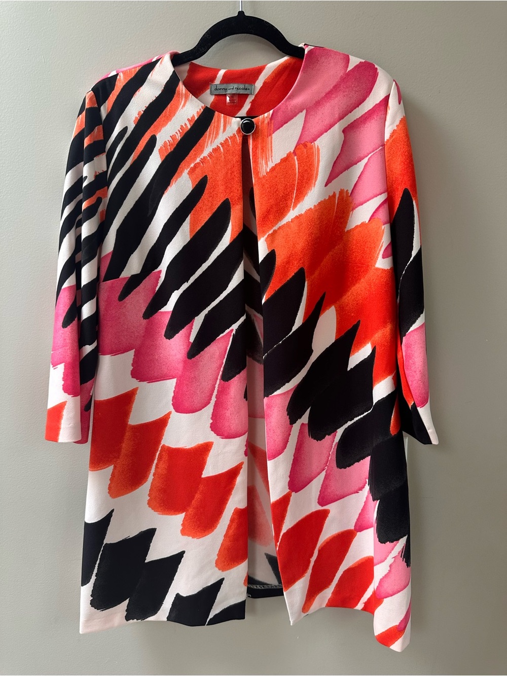 Danny and Nicole Vibrant Brushstroke Pattern Open Front Jacket